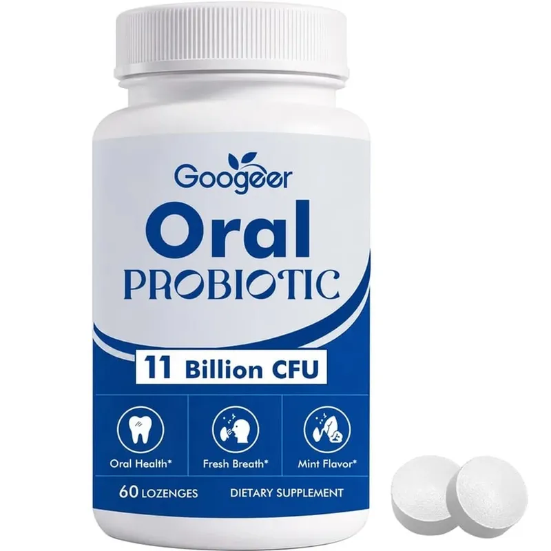 Googeer Oral Probiotic Lozenges 11 Billion CFU Mint Flavor Supports Oral Gum Throat Health and Fresh Morning Breath 60 Lozenges