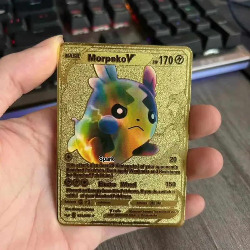 Pokemon Metal Game Collection Card Anime Figure Charizard Pikachu Blastoise Mewtwo Battle Collection Carte Card Toy Gift