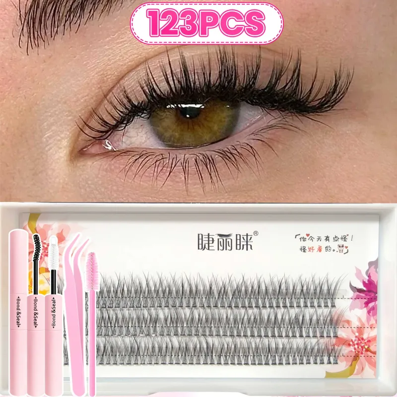 Large Capacity 123/800PCS Eyelash Extension Kit Easy to Apply Even for Beginners Soft Fluffy Dense Natural to Dramatic Eye Looks