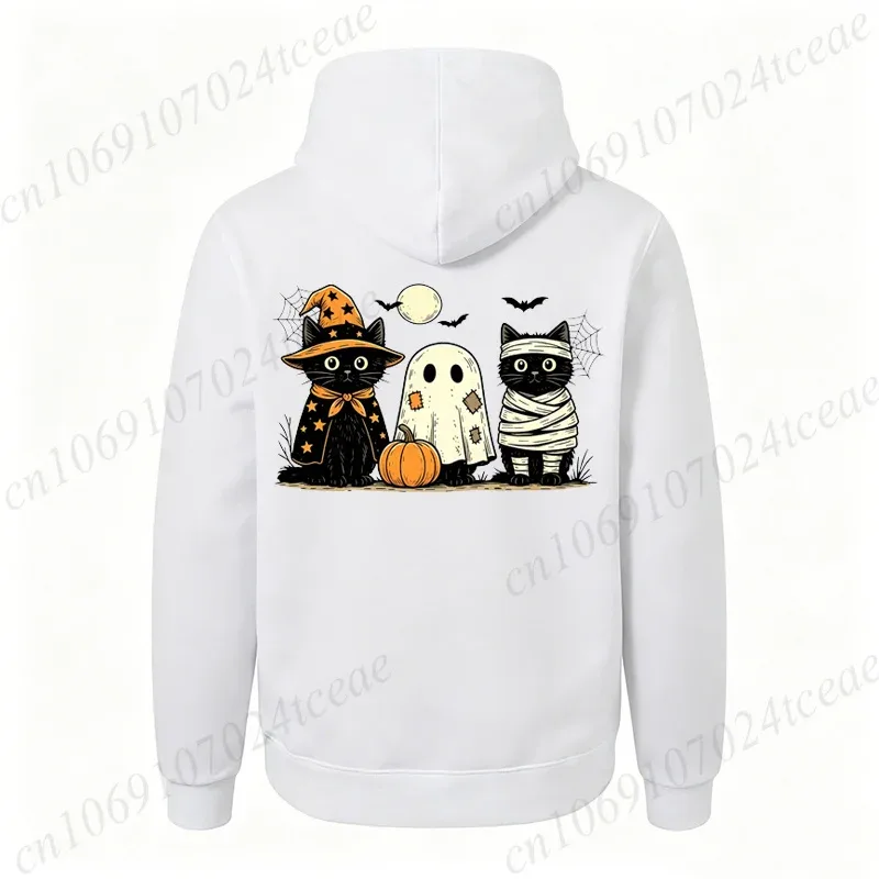 Black Cat Pumpkin Hoodies Ghots Gothic Fall Cat Sweatshirts Sweatshirts Halloween Spooky Season Tracksuits Halloween Party Gift
