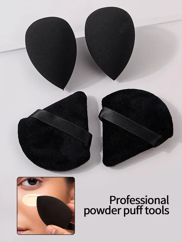Black 20-Piece Makeup Tool Set: 13 Makeup Brushes +3 Pieces of Beauty Eggs +3 Pieces of Powder Puff +1 Piece of Storage Bucket