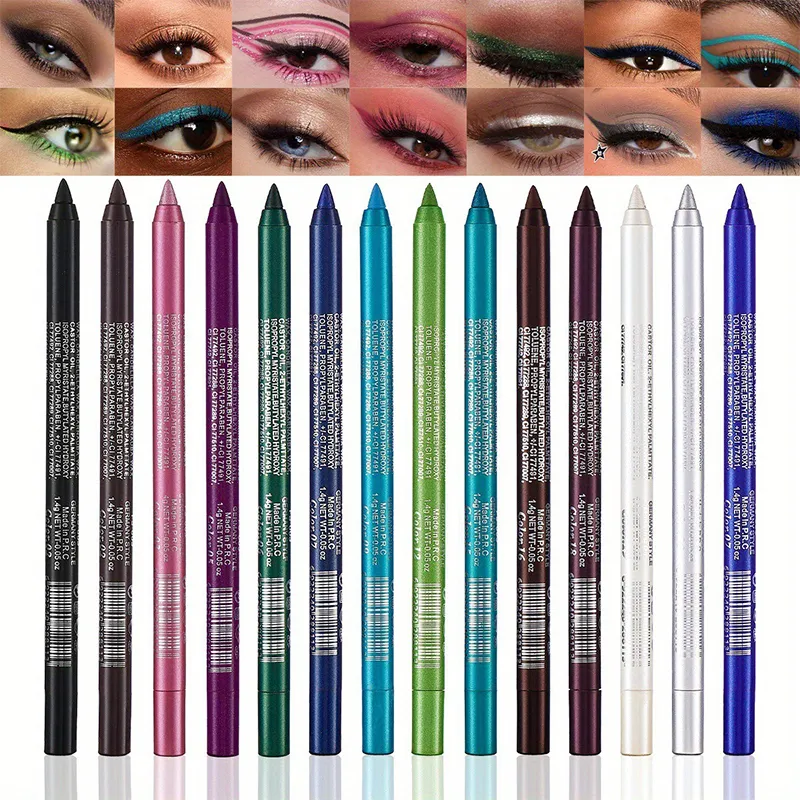 17 Colors Pearlescent Eyeliner Pencil Waterproof Long-lasting Colorful Matte Smooth High Pigment Eye Liner Shadow Pen Eye Makeup