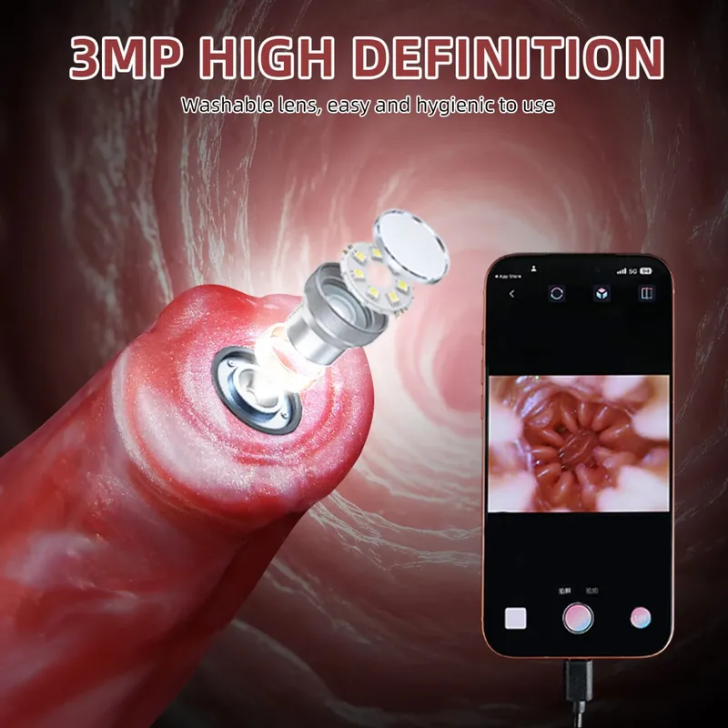 Silicone Long Anal Plug with Smart Endoscope Function G Spot Deep Stimulate Sex Toys Camera LED Light Body Exploration