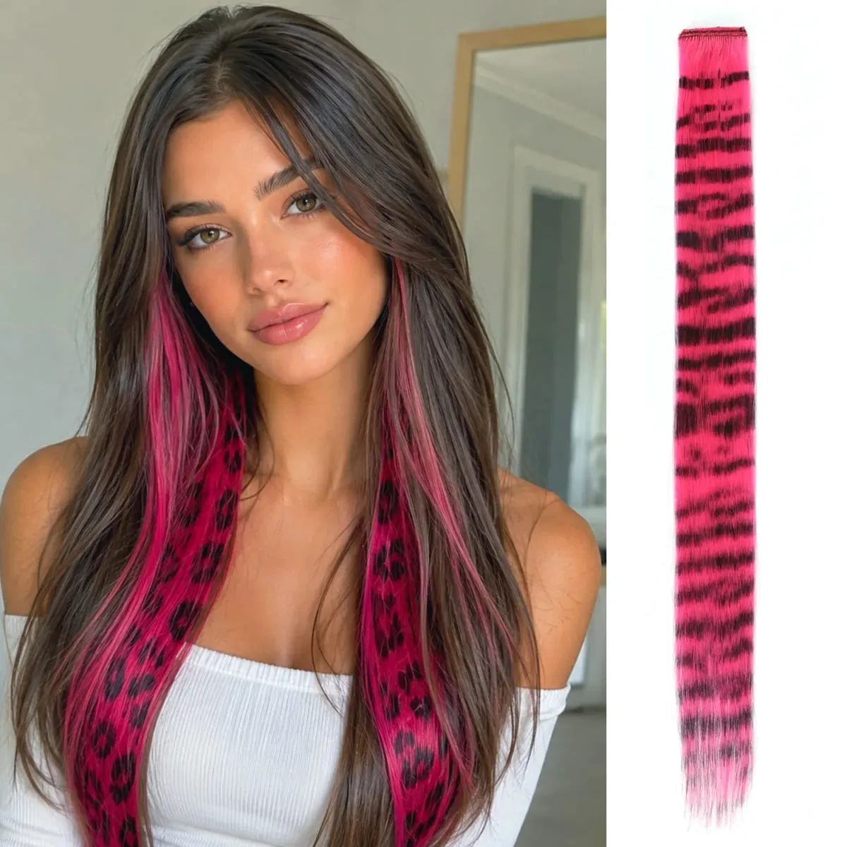 Synthetic Clip in Feather Hair Extensions 18inch 22inch Colorful Clip in Hair Halloween Christmas Party Use for Women Girls