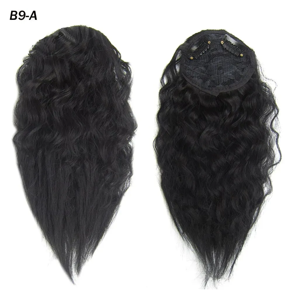 Zolin Short Kinky Curly Hair Bangs Extension With 2Clips One Piece Clip in Hair Black Light Brown Synthetic Hairpiece For Girls