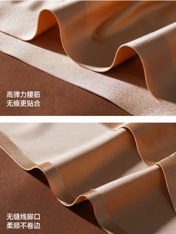 Satin Smooth Briefs Men Sexy Seemless Bulge Pouch Underwear High Stretch Thin Ice Silk Underpant Male Solid Mid Waist Panties