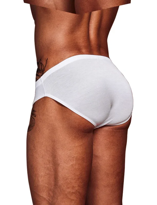 Men's Modal Ultra Thin Bare Feel Briefs, Low Rise High Elastic Breathable 3D Convex Pouch Underwear