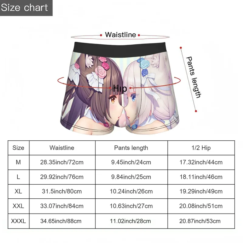 Anime N-Nekopara Chocola Vanilla Underwear Men Printed Game Boxer Briefs Shorts Panties Soft Underpants