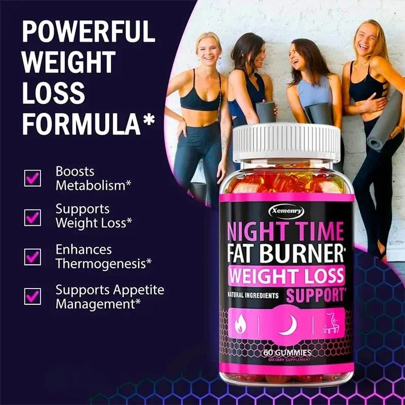 Nighttime Metabolism Gummies - Tone Up Capsules for Bloating & Metabolism Appetite Suppressant