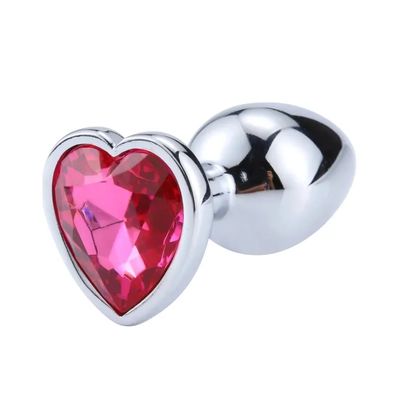 S/M/L Anal Plug Heart Shape Crystal Metal Anal Beads Butt Plug Prostate Massager Adult Gay Products Sex Toy Shop for Female Male — image 12