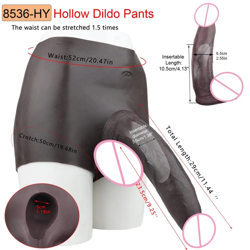 Thick Hollow Dildo Male Strap-On Huge Hollow Dildo Dick Extender Silicone Realistic Large Penis Sex Toy For Couples Sex