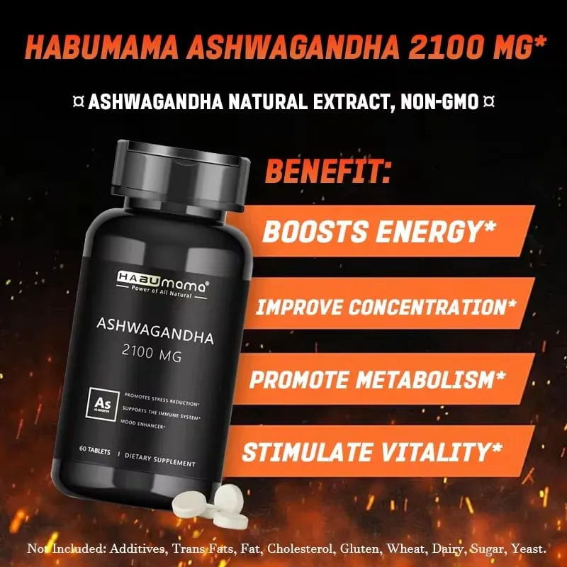 Original Ashwagandha Energy Supplement Non-GMo understøtter reproduktiv sundhed Natural Energizer