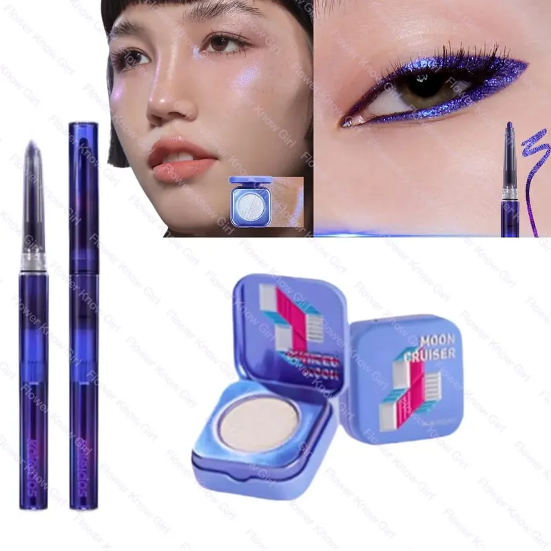 Kaleidos Chameleon Face Eye Makeup Set Gel Eyeliner Pencil Chameleon Eyeshadow Highlighter Chrome Glitter Diamond Powder