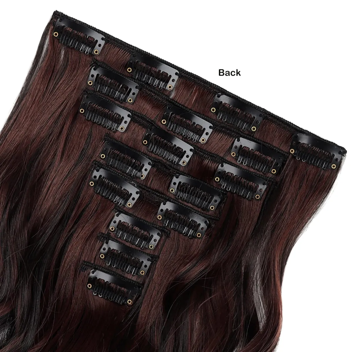 8Pcs Wavy Clip-In Hair Extensions Set 17Clips Matte Synthetic Full Head Hairpiece for Women Easy to Install