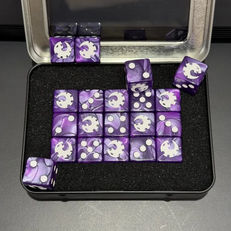 15PCS 16mm/0.63inch D6 Wargaming Dice Set for Tabletop Miniatures Game Damage Tracking Army Faction Themed Dice Tokens