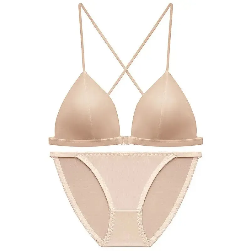 Hot Sale Leopard Print Bra French Triangle Front Closure Thin Beauty Back Spaghetti Strap Comfy Lingerie For Women Summer Daily — image 13