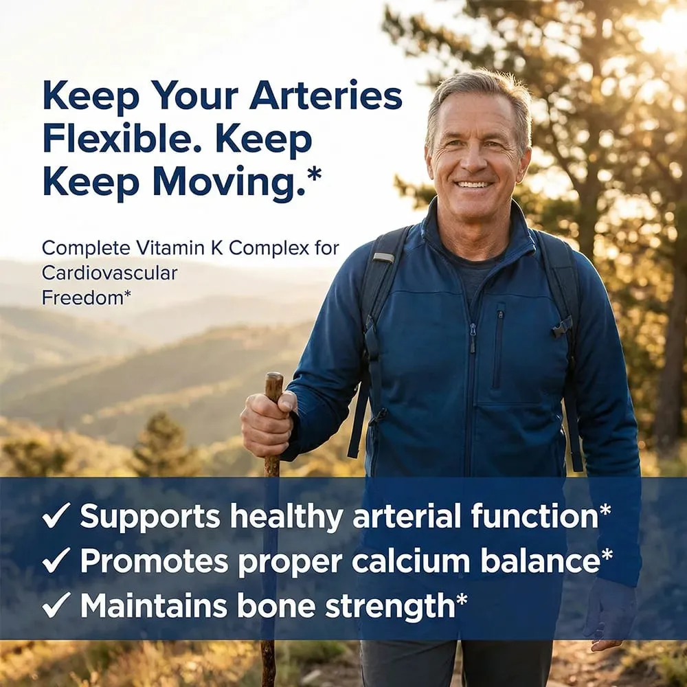 Vitamin K2 (MK-4 & MK-7) Capsules High Absorption Supplement for Bone Density Teeth Joint Cardiovascular & Immune Health