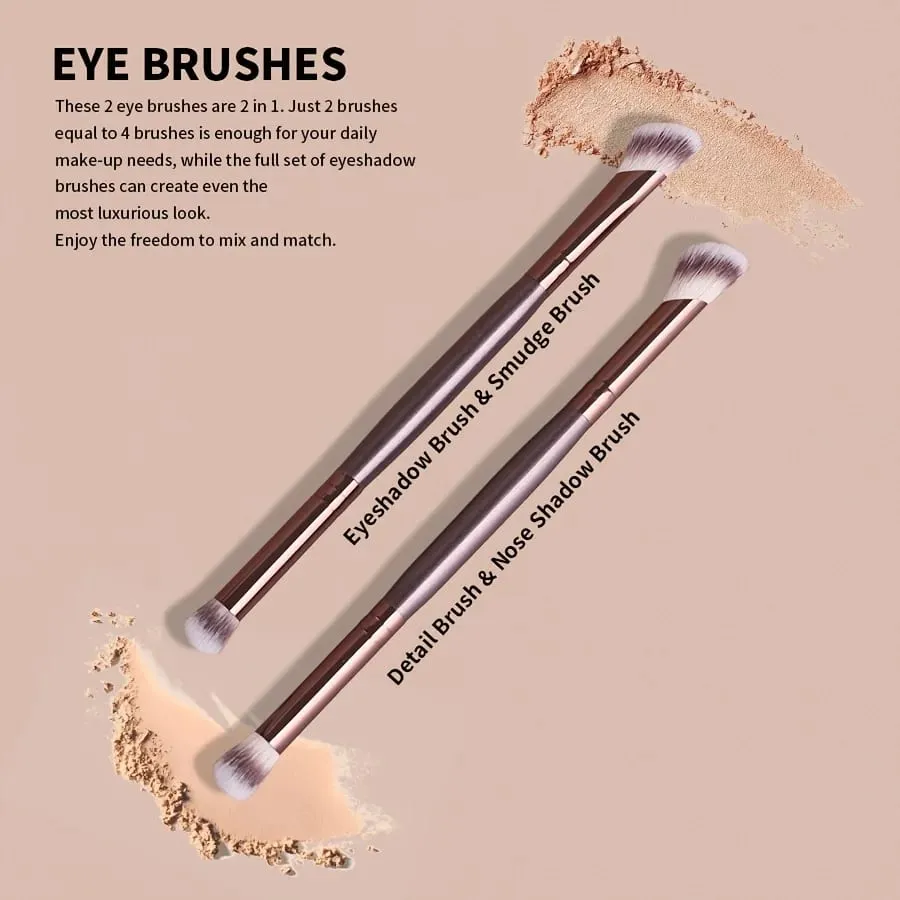 5-teiliges, weiches Jumbo-Make-up-Pinsel-Set, synthetische Borsten, nicht reizend, Gesichtspuder, Rouge-Lidschattenpinsel, komplettes Starter-Set