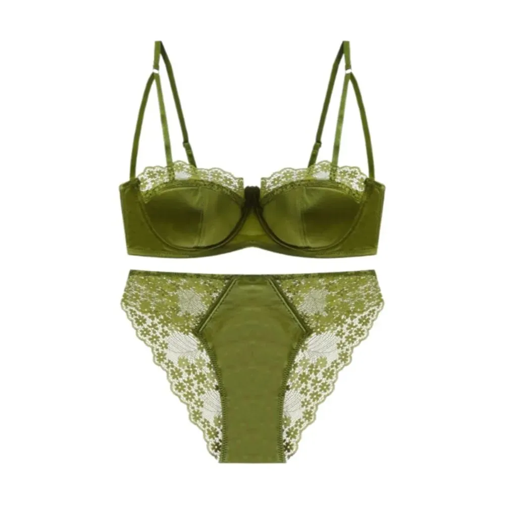 Comfort French Lace Bra Set Half Cup Push‑Up Thin Breathable Sexy Women Lingerie Ladies Underwear Bra Panty Suit S-XL — image 6