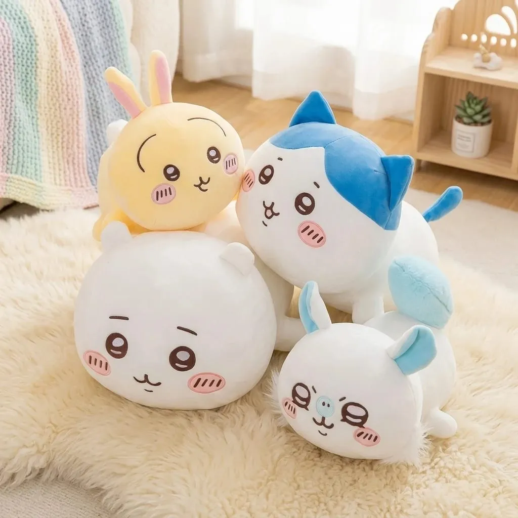 30/40CM Chiikawa Series Long Doll Cartoon Hachiware Soft Pillow Big Size Plush Doll Ornament Children's Girl Toy Birthday Gift