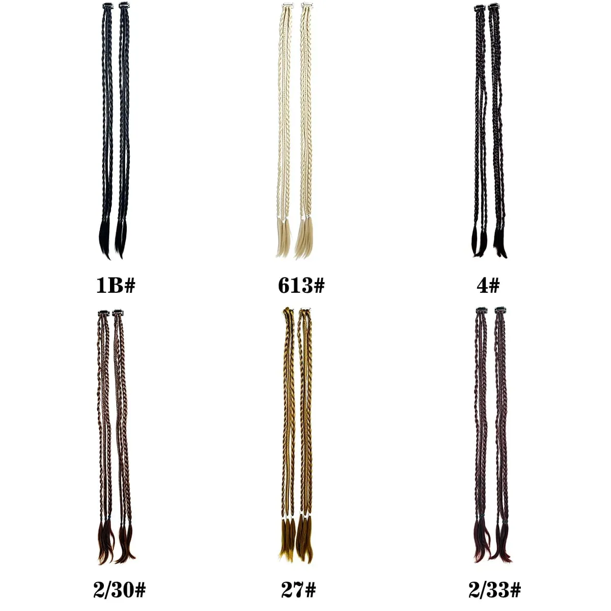 2PCS Synthetic 22"26" Clip In Braids Hair Extensions Braid Ponytail Hairpieces Braided Hair Clip On Braids For Women Daily Party — image 5