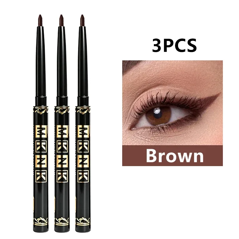 Black Brown Eyeliner Pencils Waterproof Sweatproof & Smudge-Proof with Easy Twist Application Eye Liner Pen for Bold Eye Makeup