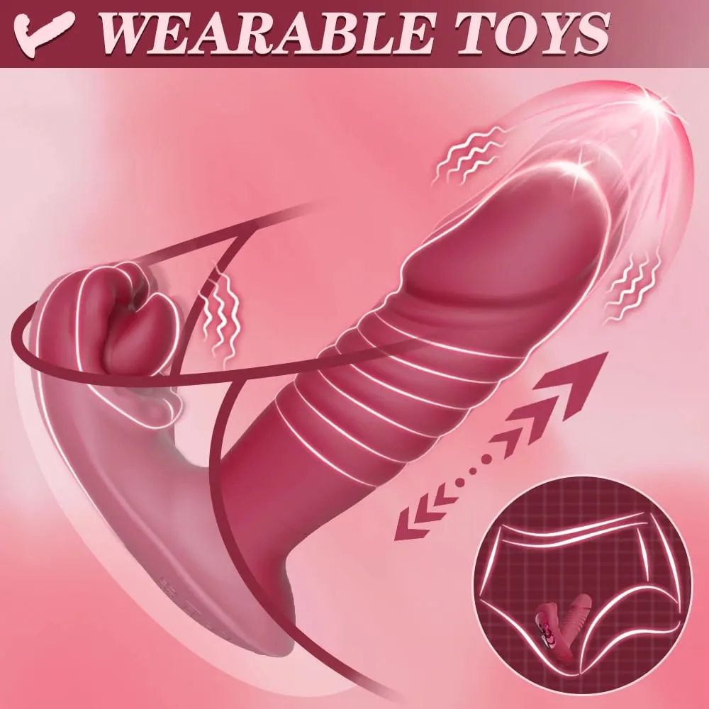 Thrusting Dildo Wearable Vibrator Sex Toys for Women - Vibrating Panties Egg APP Remote Control G Spot Clitoral Tongue Vibrators