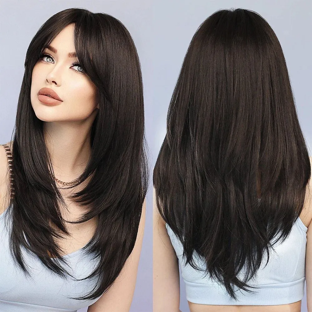 One-Pieces Clip Wig Invisible Synthetic Hair Extensions U-Type Short Straight Extension Women Hairpieces Half Wig Female