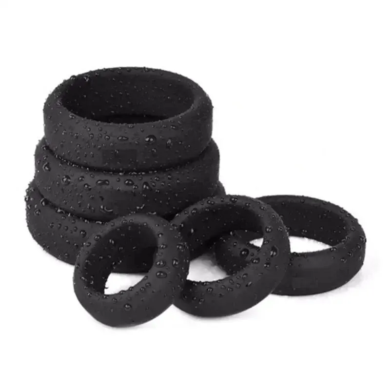 6 Sizes Silicone Penis Ring Scrotum Lock Cockring Erection Extender Cock Ring Ejaculation Delay Adult Products Sex Toys For Men