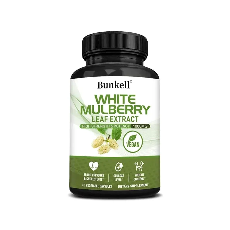 Hvidt Mulberry Leaf Extract 1000mg - 120 Kapsler Hvid Mulberry Leaf Ikke-GMO glutenfrit supplement Høj styrke og styrke