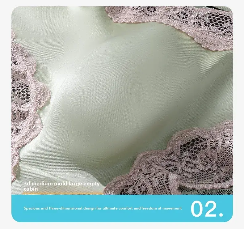 3 Pack Male Full Lace Side Briefs Ice Silk Satin 3D Molded Pouch Mid Rise Soft Smooth Men Underpants