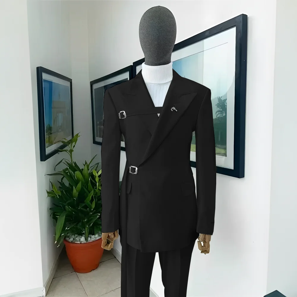 2024 New Men's Wedding Tuxedo Blazer Elegant Men's Suit 2 Piece Jacket Pants White Suit Formal Party Dress for Men — image 4