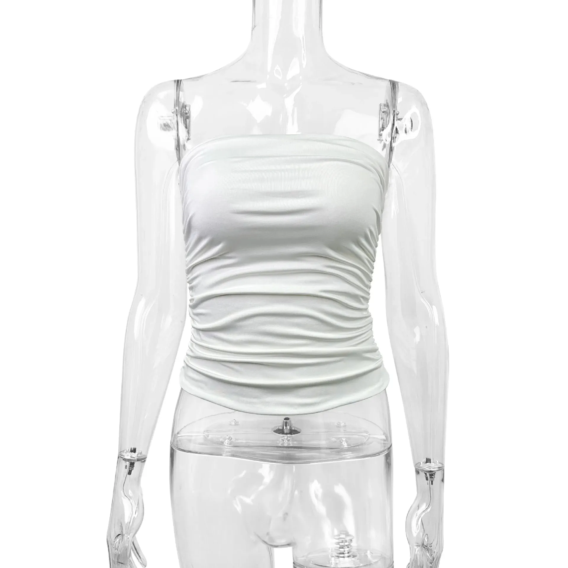Sexy Solid Color Off Shoulder Tank Top Women Backless Sleeveless Bare Midriff Halter Crop Tops Female Tube Top Cropped Vest
