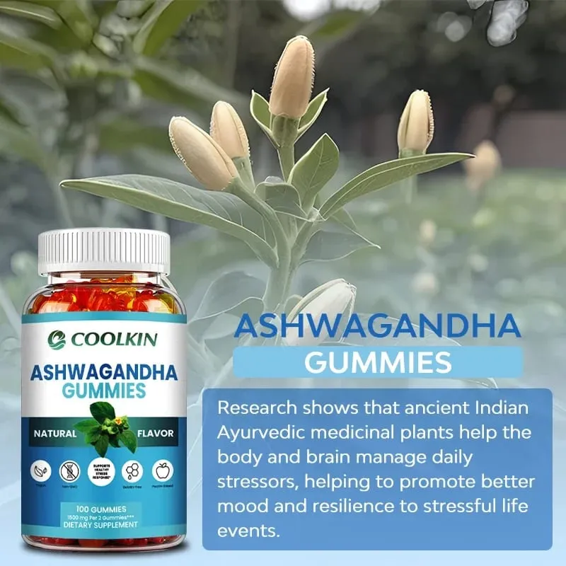 Ashwagandha Gummies - Enhance Physical Strength and Endurance Relieve Stress and Anxiety Improve Sleep Quality Antioxidant