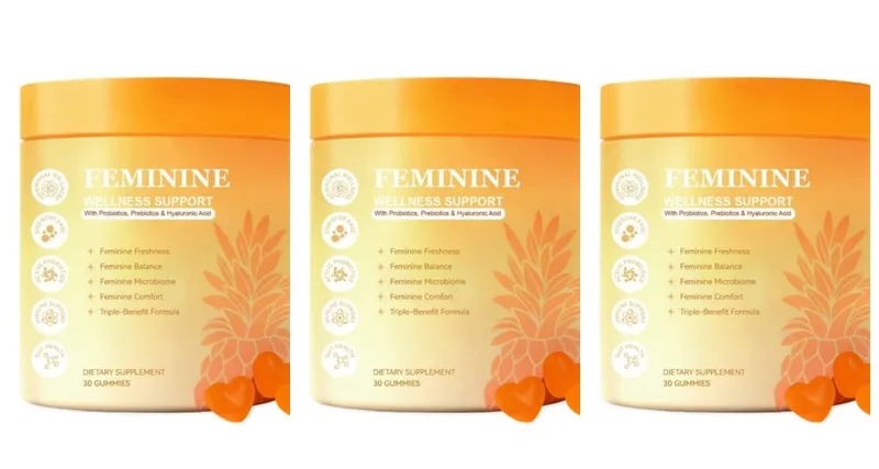 Probiotics Composite Gummies Supplement for Women with Hyaluronic Acid Ginger Zinc Vitamin B6 Feminine Wellness Support 30 Count