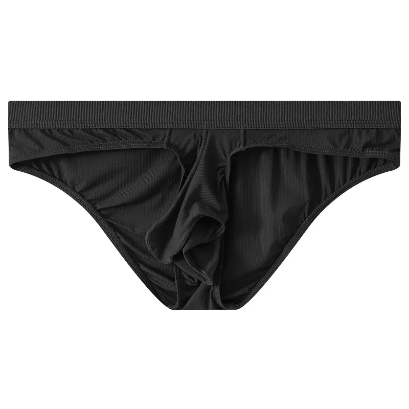 Slips d'été en soie glacée pour hommes, transparents, sans couture, à séchage rapide, culottes respirantes, sous-vêtements Ultra-fins
