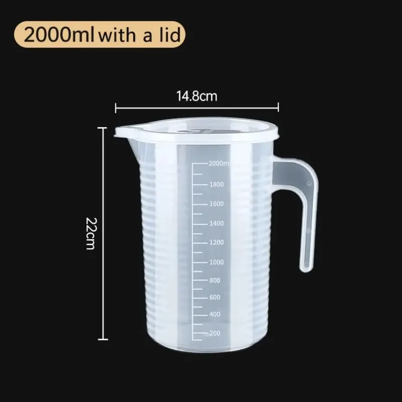 ถ้วยตวงพลาสติกโปร่งใสห้องปฏิบัติการ Beaker สำเร็จการศึกษาของเหลวเหยือกถ้วยครัวเบเกอรี่ทำอาหารการวัดขนาดคอนเทนเนอร์