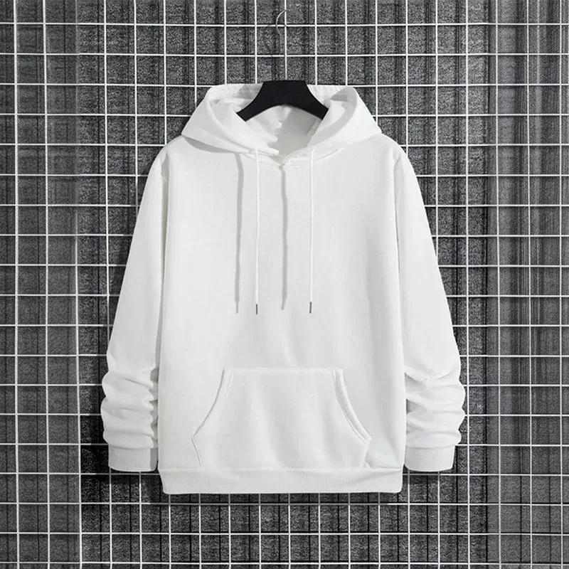2025 Fall/winter New Arrival Men's Hoodie High Quality Solid Color Hooded Sweatshirt Male Home Outdoor Casual Fashion Pullover