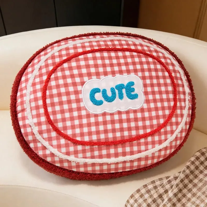 Red Grid Throw Pillow Star Moon Love Heart Triangular Ellipse Sofa Bed Lumbar Cushion For Home Decoration Ornaments