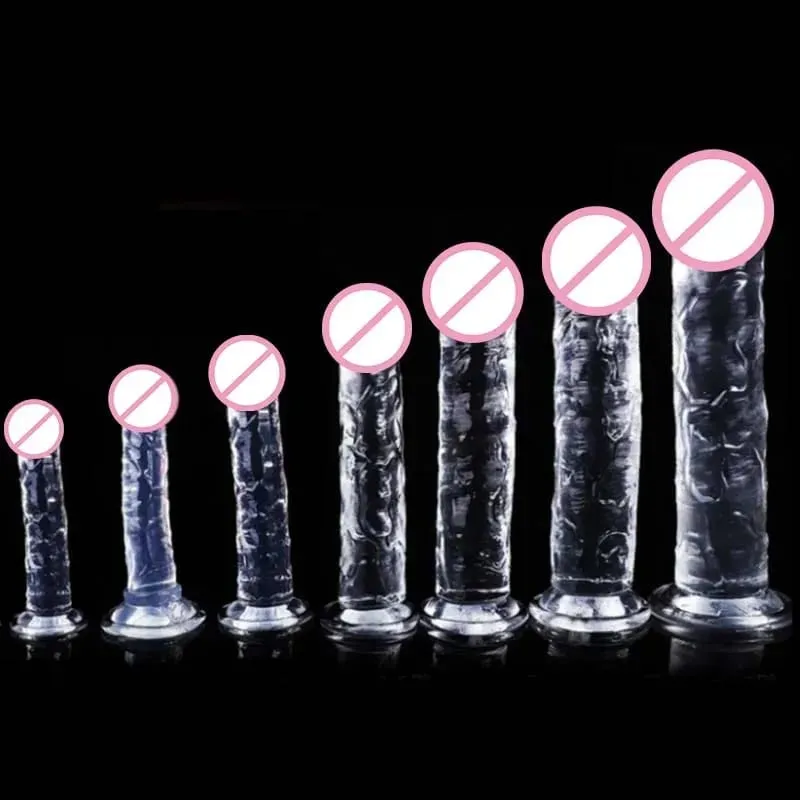 透明大雞巴 13 尺寸逼真果凍假陽具女同性戀肛交玩具柔軟陰蒂陰道自慰器陰莖吸盤