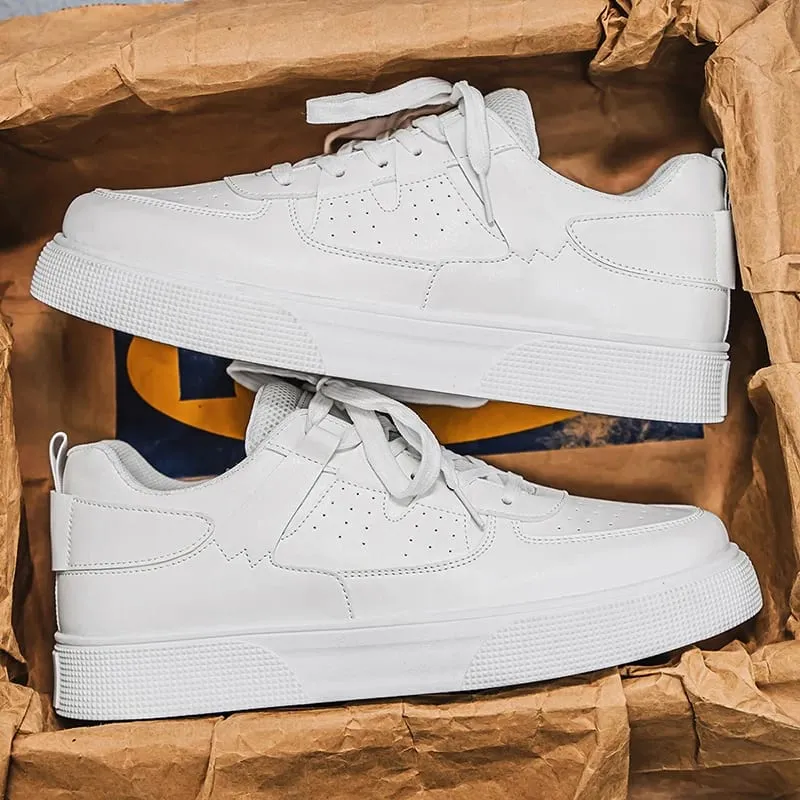 Männer Weiß Schwarz Casual Sneakers Dicke Sohle Plattform Skateboard Schuhe Mode Atmungsaktive Streetwear männer Sport Schuhe