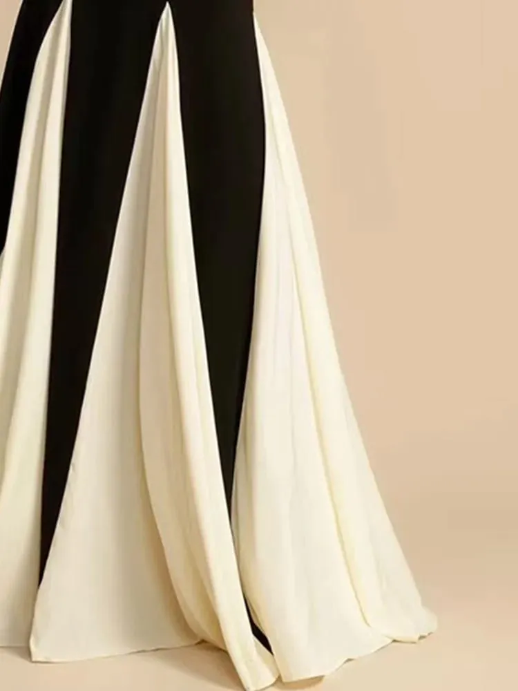 Women's Elegant Splice Slip Evening Dress Long Floor-Length Maxi Gown for Formal Occasions — image 4