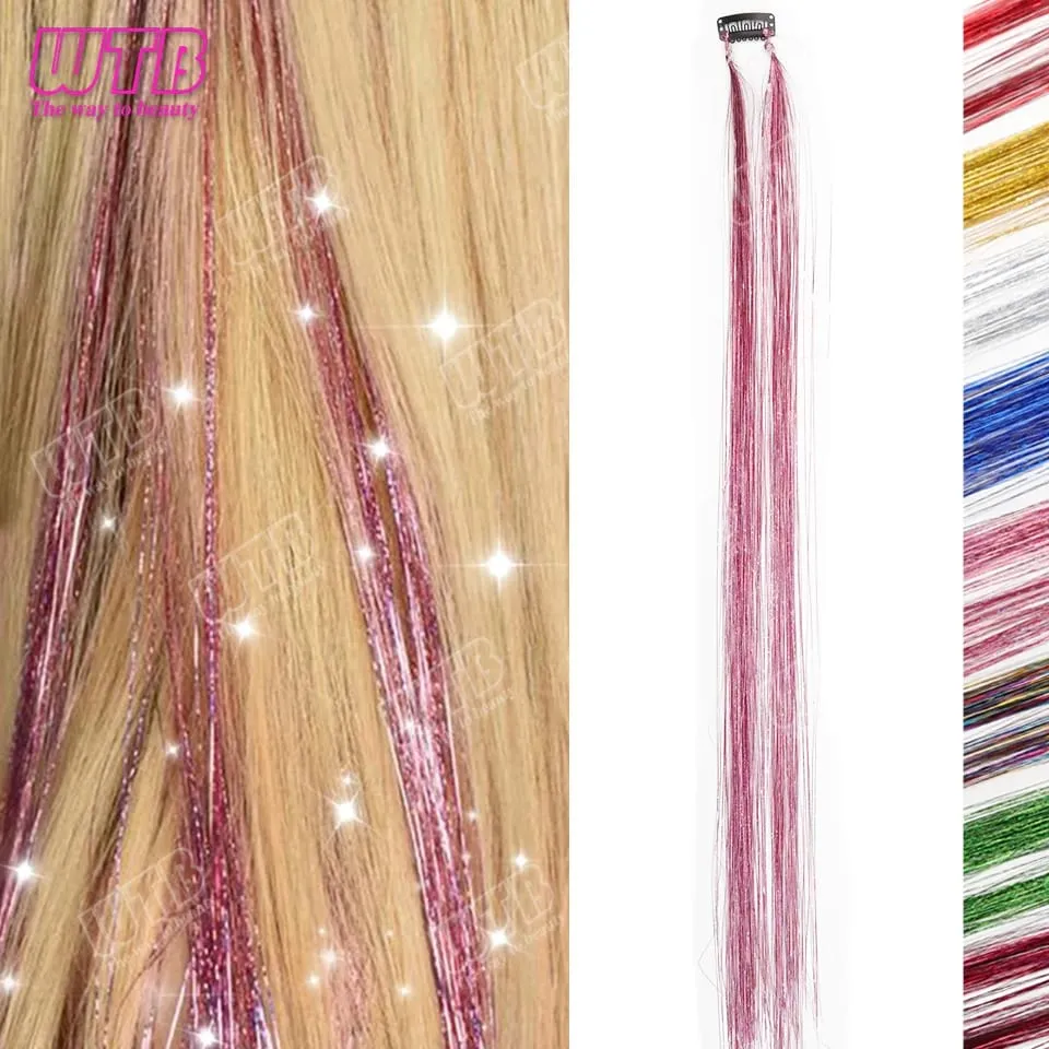 Multi-Color Glitter Synthetic Hair Extension Wig BB Clip Style Suitable for Women and Girls to Wear During Holidays and Events — image 12