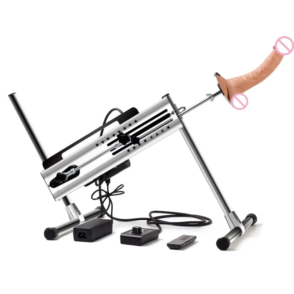 Kablet/trådløs Dual Control Quiet Sex Machine 120W Justerbar Vac-u-Lock Love Machines 3-15cm Slag Vibrator Sexlegetøj til kvinder