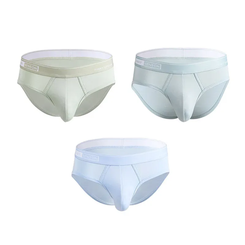 Pantaloni a triangolo da uomo modali nuovi sexy e traspiranti di grandi dimensioni mutande a vita media tinta unita per slip da uomo — image 9