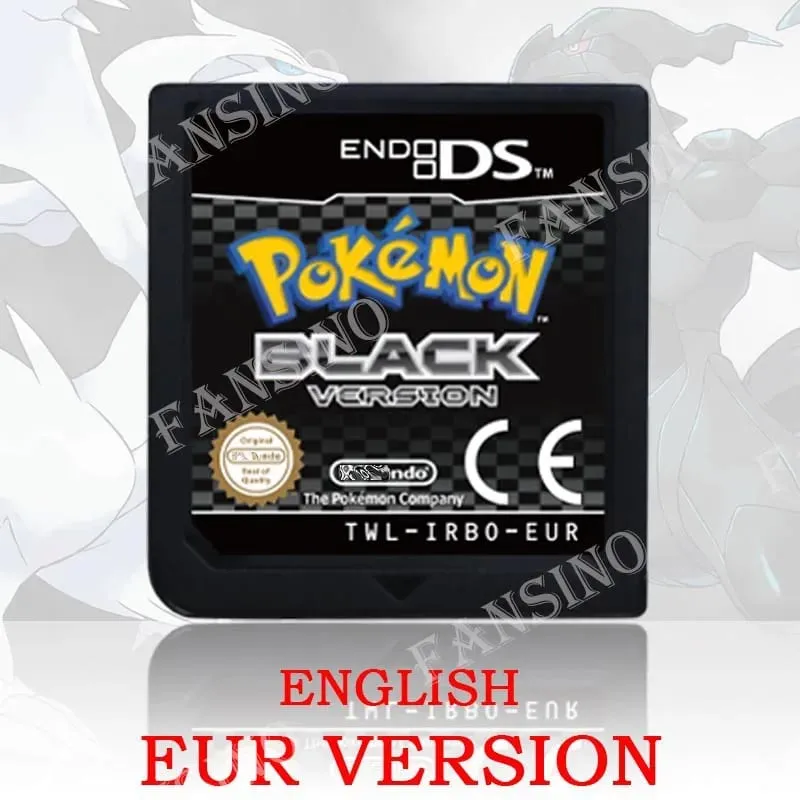 (USA EUR AUS) Pokemon Black White 1/2 Version High Quality Authentic 1:1 Replica DS Video Game Cartridge For DS 2DS 3DS Console