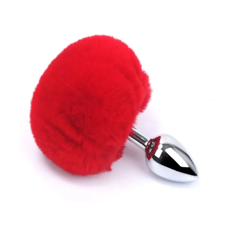 Plush Silicone Rabbit Tail Butt Plug Vibrator Dildo Prostate Massager Sex Toy Men Women Adult Reusable