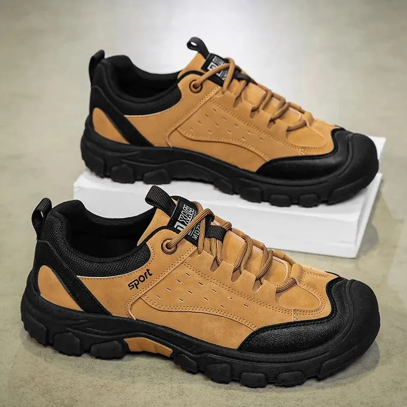Men's Hiking Camping Shoe Waterproof Leather Upper Non Slip Hiking Boots Outdoor Durable Non Slip Sole Sports Shoes Large Size — image 9
