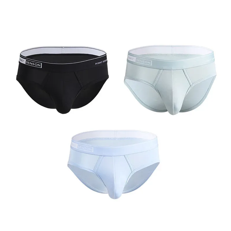 Pantaloni a triangolo da uomo modali nuovi sexy e traspiranti di grandi dimensioni mutande a vita media tinta unita per slip da uomo — image 10