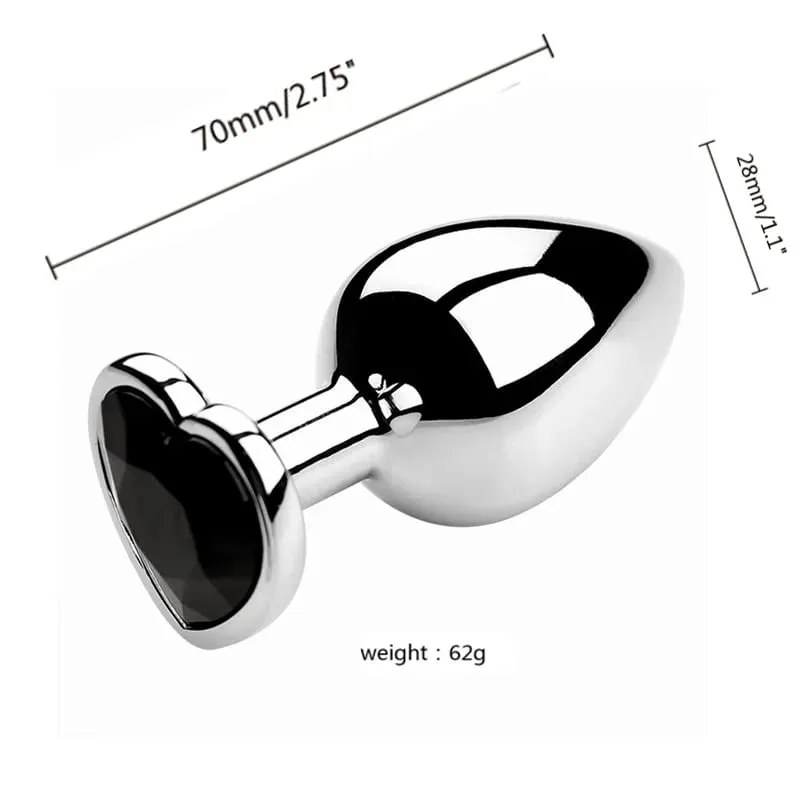 S/M/L anální kolík Heart Metal Crystal anální kolík pro ženy Odnímatelný anální kolík z nerezové oceli Muži Stimulátor Anální sexuální hračky Dildo